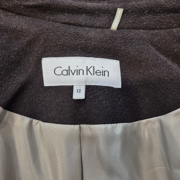 Calvin Klein Wool & Cashmere Blend Button Front Pea Coat - Picture 7 of 11